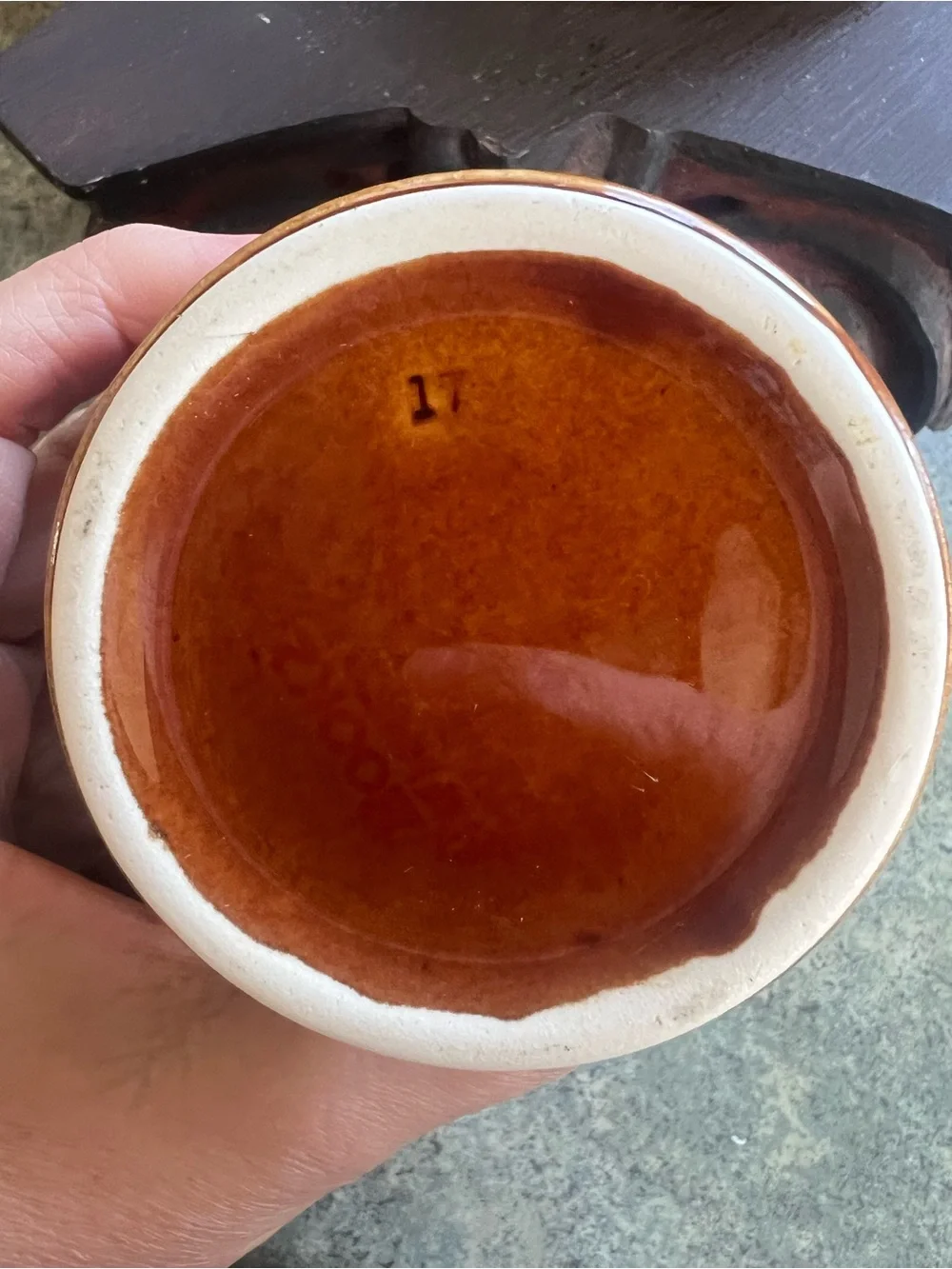 Vintage MCM Ribbed Ceramic Creamer and Sugar Set - Warm Amber